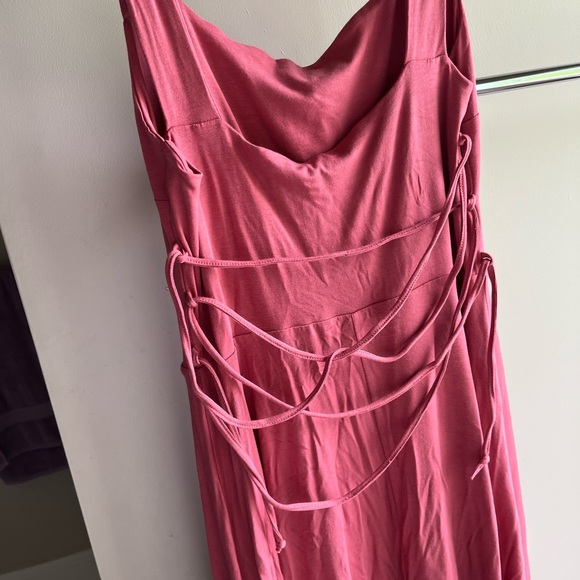 2 pieces! AYM Audrey midi dress and ballet bamboo wrap top in mauve pink - Picture 6 of 11